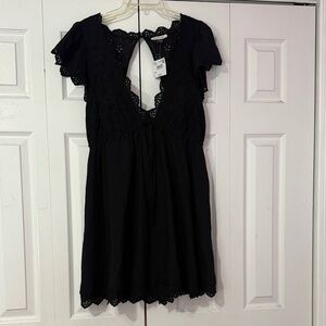 Eyelet black dress